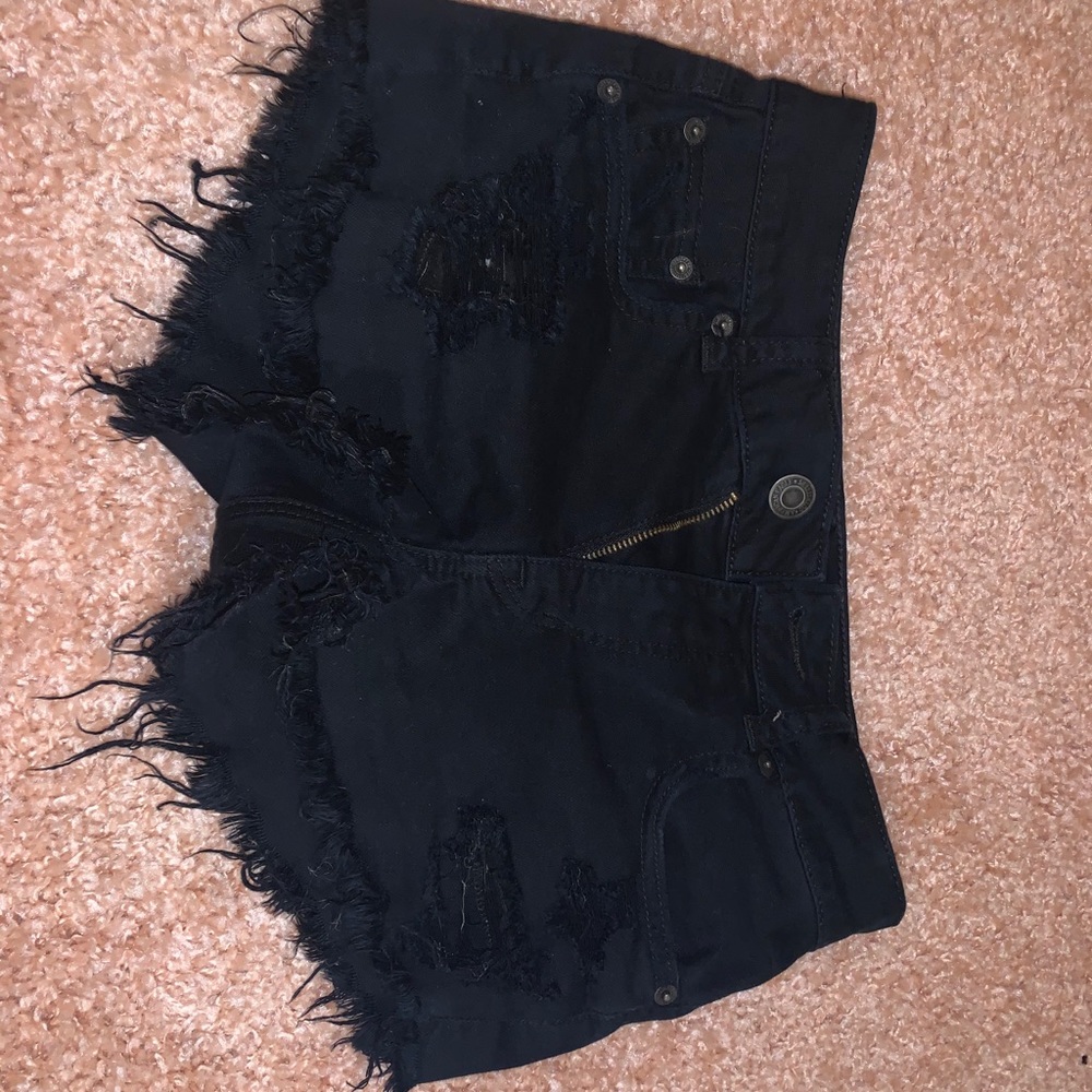 American eagle black denim shorts!!